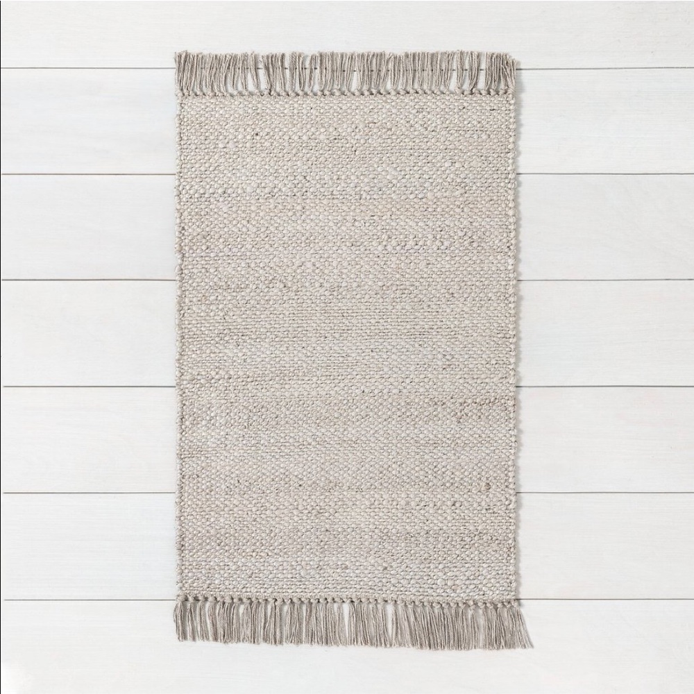 HEARTH & HAND NWT bleached jute gray rug 2x3